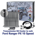 Dual Heavy Duty Transmission Oil Cooler Kit to suit Ford Ranger PX with 10R80 10 Speed Auto
