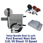 Bundle Deal - Ford Everest Next Gen 3.0L V6 Diesel 10 Speed: Trans Cooler, Cast Pan, Temp Gauge