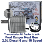 Dual Heavy Duty Transmission Oil Cooler Kit to suit Ford Ranger Next Gen 2.0L Diesel with 6 Speed and 10 Speed Auto