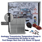 Analogue Trans Temp Gauge & Dual Oil Cooler Kit suit Ford Ranger Next Gen 2.0L Diesel 10 Spd
