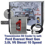 Ford Everest Next Gen 3.0L V6 Diesel suitable Dual Heavy Duty Transmission Oil Cooler Kit - 10 Speed
