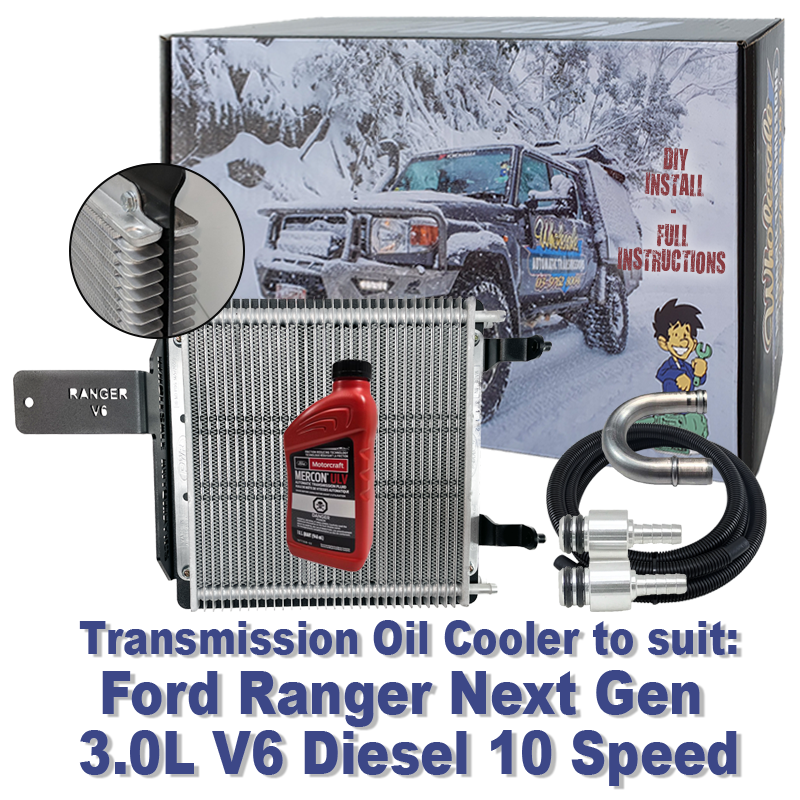 Ford Ranger Next Gen 3.0L V6 10 Speed Diesel Transmission Cooler (DIY Installation Box) & Fluid